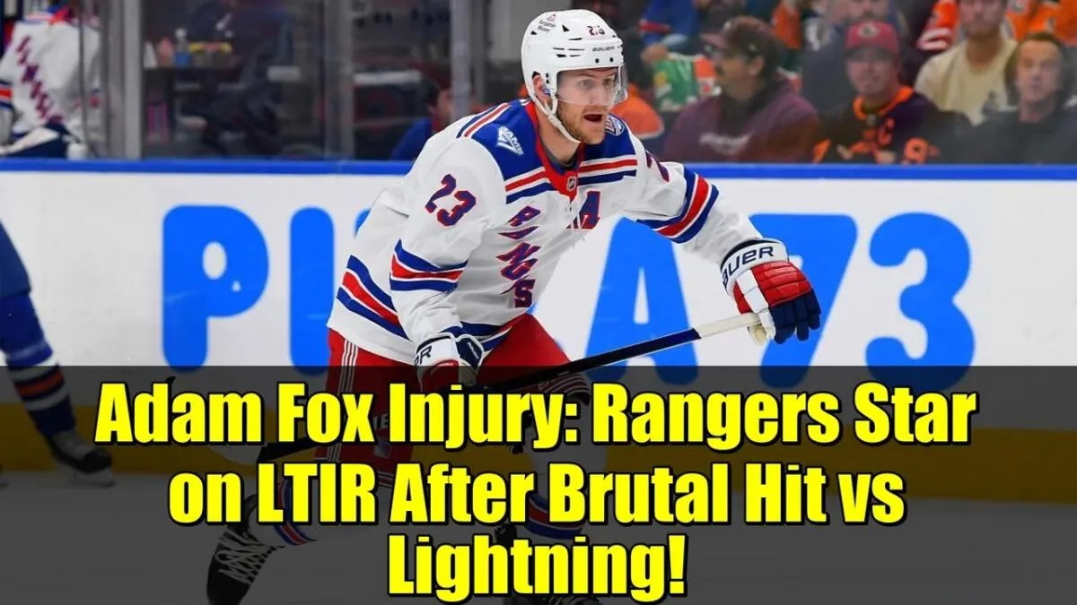 Rangers place Adam Fox on LTIR with upper-body injury - Article News sur NHL Insight