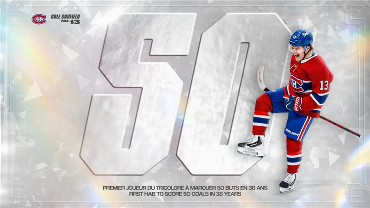 Cole Caufield reaches 50-goal milestone as first Canadiens player since 1990 - Article News sur NHL Insight