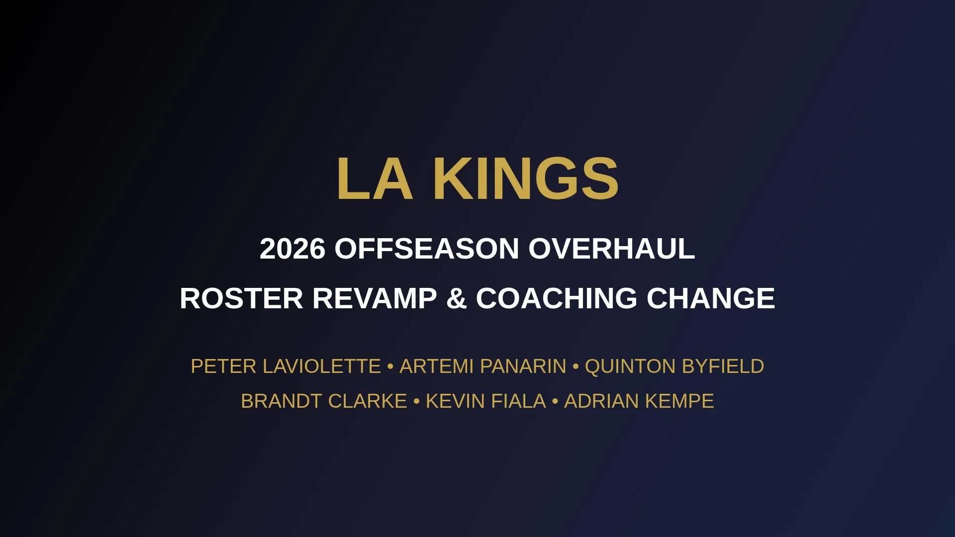 Kings 2026 off-season leaves defense unchanged - Article Analysis sur NHL Insight