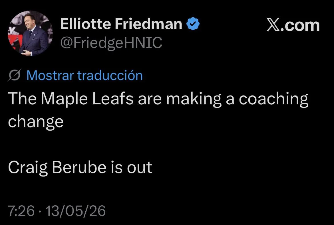 Toronto Maple Leafs part ways with Craig Berube - Article News sur NHL Insight