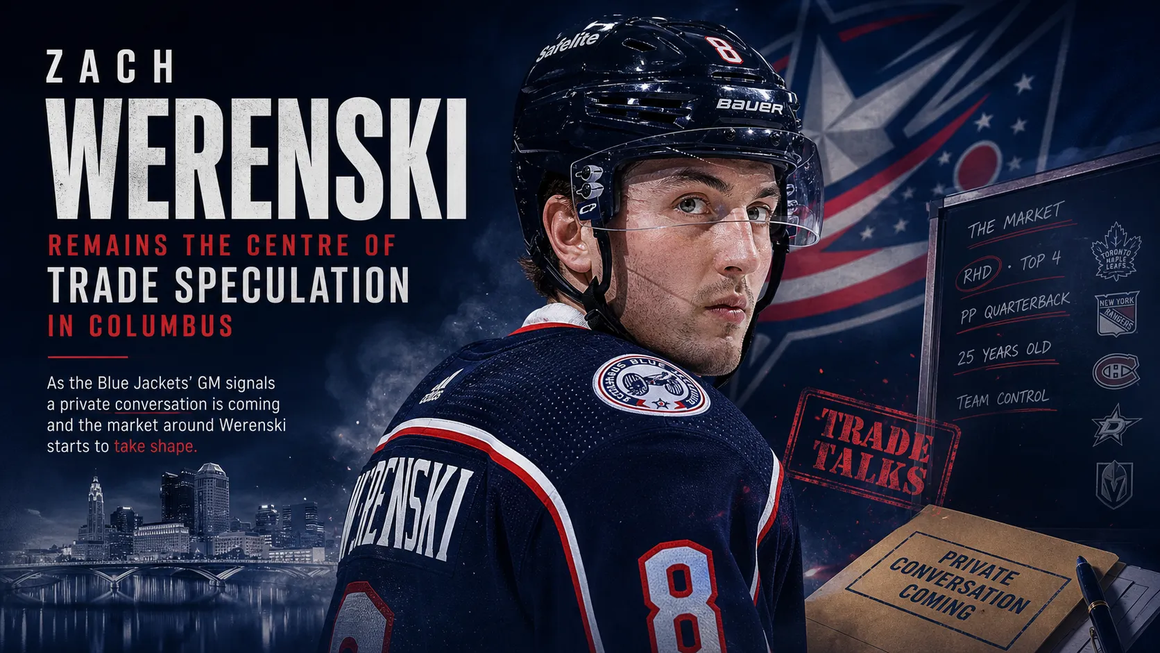 Werenski Trade Window Opens for Blue Jackets - Article Analysis sur NHL Insight