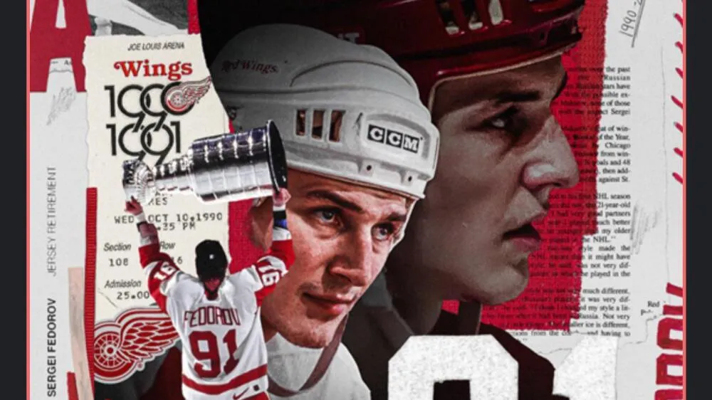 The Detroit Red Wings retire Sergei Fedorov jersey number 91 - Article News sur NHL Insight