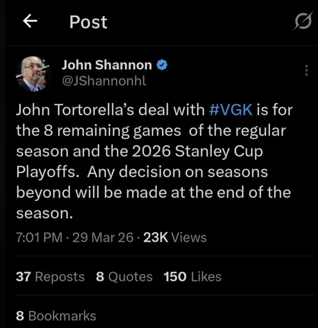 Tortorella’s Playoff Run Forces Vegas Coaching Rethink - Article Analysis sur NHL Insight