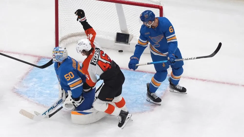 Trevor Zegras leads Flyers to victory in high-scoring Flyers-Blues showdown - Article News sur NHL Insight
